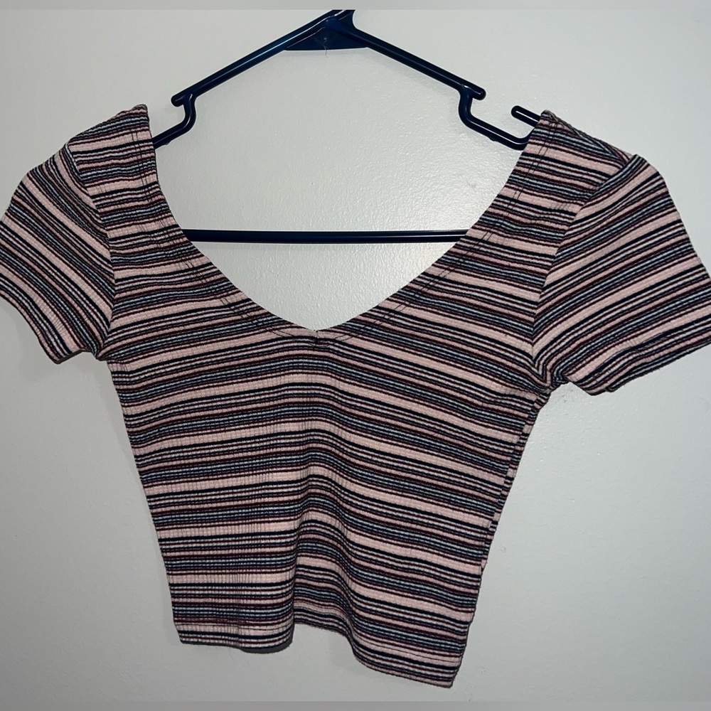 Pull&Bear multi color striped crop top